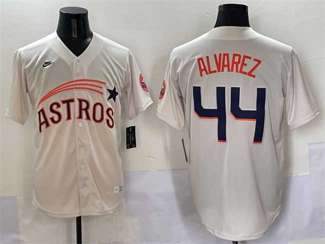 Men%27s Houston Astros #44 Yordan Alvarez Cream Throwback Cooperstown Collection Limited Stitched Jersey->houston astros->MLB Jersey